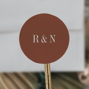 Moderne Chic Terracotta Roest Monogram Stickers