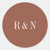 Moderne Chic Terracotta Roest Monogram Stickers (Voorkant)