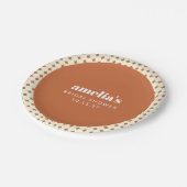 Moderne Chic Terracotta Stippen Bruiloft Feest Cus Papieren Bordje (Gekanteld)