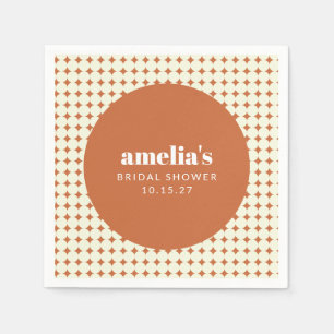 Moderne Chic Terracotta Stippen Bruiloft Uitnodigi Servet