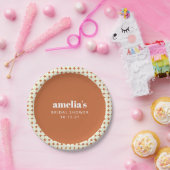 Moderne Chic Terracotta Stippen Bruiloftsdienst Cu Papieren Bordje (Feest)