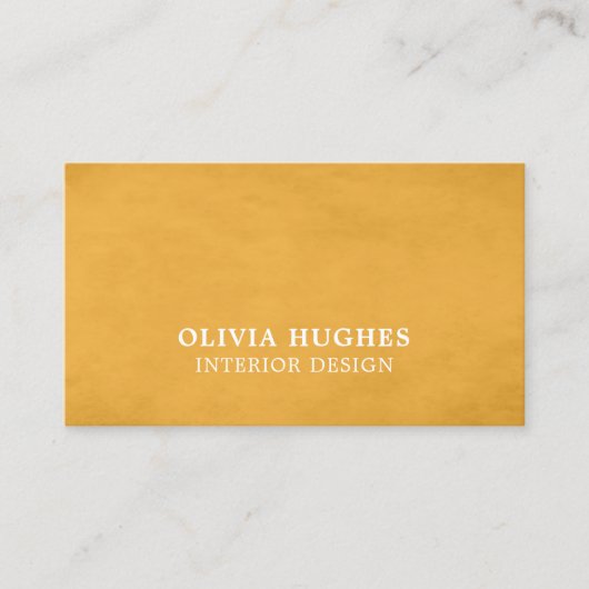 Moderne Chic Texture Yellow Interior Designer Visitekaartje (Voorkant)