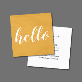 Moderne Chic Texture Yellow Networking Consultant Vierkante Visitekaartje