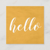 Moderne Chic Texture Yellow Networking Consultant Vierkante Visitekaartje (Voorkant)