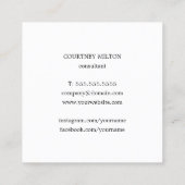 Moderne Chic Texture Yellow Networking Consultant Vierkante Visitekaartje (Achterkant)