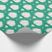 Moderne chic textured green roze ikat patroon cadeaupapier (Hoek)