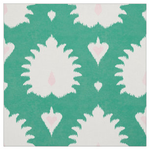 Moderne chic textured green roze ikat patroon stof
