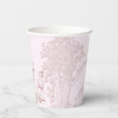 Moderne Chic Toile de Jouy Picknick Bruidsfeest Papieren Bekers (Achterkant)