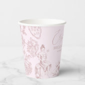 Moderne Chic Toile de Jouy Picknick Bruidsfeest Papieren Bekers (Voorkant)