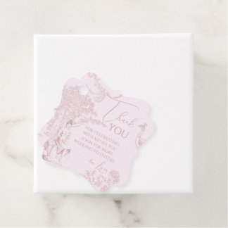 Moderne Chic Toile de Jouy Picknick Bruidsmeisje  Bedankjes Labels