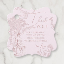 Moderne Chic Toile de Jouy Picknick Bruidsmeisje  Bedankjes Labels