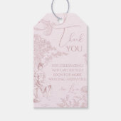 Moderne Chic Toile de Jouy Picknick Bruiloft Feest Cadeaulabel (Voorkant)