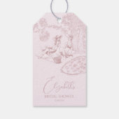 Moderne Chic Toile de Jouy Picknick Bruiloft Feest Cadeaulabel (Achterkant)