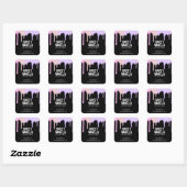 Moderne chic Trendy roze Paarse driften kaarseneti Vierkante Sticker (Vel)