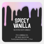 Moderne chic Trendy roze Paarse driften kaarseneti Vierkante Sticker (Voorkant)