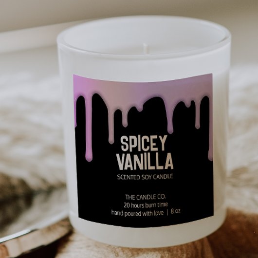 Moderne chic Trendy roze Paarse driften kaarseneti Vierkante Sticker