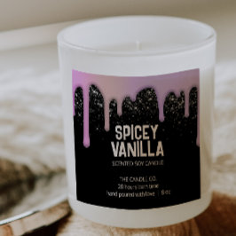 Moderne chic Trendy roze Paarse driften kaarseneti Vierkante Sticker