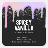 Moderne chic Trendy roze Paarse driften kaarseneti Vierkante Sticker (Voorkant)