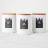 Moderne chic Trendy roze Paarse driften kaarseneti Voedselcontainer Etiket (Flessen)