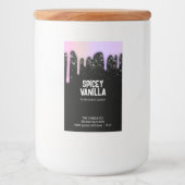 Moderne chic Trendy roze Paarse driften kaarseneti Voedselcontainer Etiket (Voorkant)