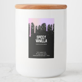 Moderne chic Trendy roze Paarse driften kaarseneti Voedselcontainer Etiket