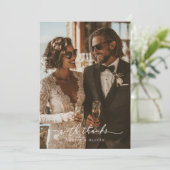 Moderne Chic Trouwkaart - Met Dank Bedankkaart (Staand voorkant)