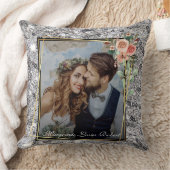 Moderne Chic Trouwliefde Koppel Zilveren Glitter Kussen (Deken)