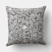 Moderne Chic Trouwliefde Koppel Zilveren Glitter Kussen (Achterkant)