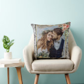 Moderne Chic Trouwliefdeskoppel Zilveren Glitter Kussen (Stoel)