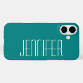 Moderne Chic Turquoise Aangepaste Jumbo Name Case-Mate iPhone Case (Achterkant (horizontaal))
