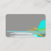 moderne chic turquoise - abstracte kunst op grijs  visitekaartje (Achterkant)