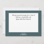 Moderne chic turquoise Familie Maaltijd met dank Feestdagenkaart (Achterkant)