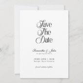 Moderne Chic Typografie Zwart en Wit Foto Save The Date (Achterkant)