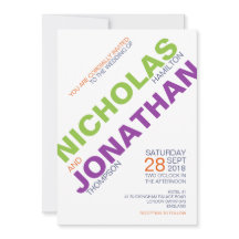 Moderne Chic Typography Gay Wedding Invitations