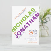 Moderne Chic Typography Gay Wedding Invitations Kaart (Staand voorkant)