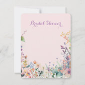 Moderne chic uitnodiging voor wilde bloemen bruids (Achterkant)