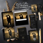 Moderne Chic Ultra Minimaal Fotobruiloft Cadeaulabel