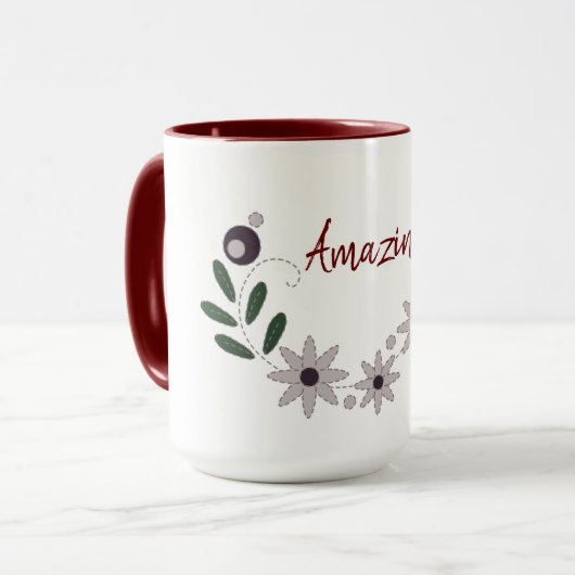 Moderne Chic Verbazingwekkend Bloemendesign Mok (Voorkant links)