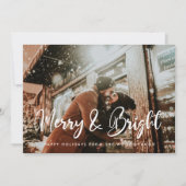 Moderne Chic Vrolijk en Heldere Kerstfoto Feestdagenkaart (Voorkant)