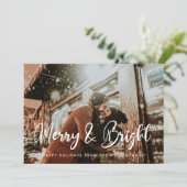 Moderne Chic Vrolijk en Heldere Kerstfoto Feestdagenkaart (Staand voorkant)