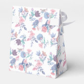 Moderne chic waterverf blauwe hortensia bloemen bedankdoosjes (Achterkant)