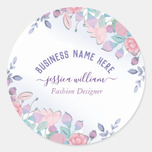 Moderne Chic Waterverf Blauwe Hortensia's Bloemmot Ronde Sticker