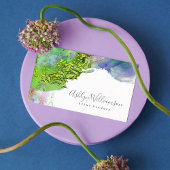 Moderne, chic waterverf green blue & aqua splatter visitekaartje