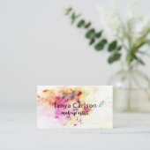 Moderne Chic Waterverf Paint Splash Makeup Artist Visitekaartje (Staand voorkant)