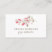 Moderne Chic Waterverf wild beadow roze bloemen Visitekaartje (Voorkant)