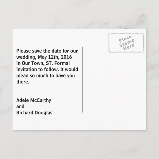 Moderne Chic Wedding Save the Date Aankondigingskaart (Achterkant)