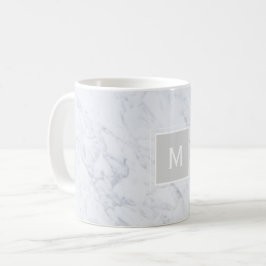 Moderne Chic White Marble Custom Monogram Koffiemok