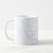 Moderne Chic White Marble Custom Monogram Koffiemok (Links)