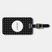 Moderne chic White poka Dot Pattern Aangepast reiz Bagagelabel (Voorkant horizontaal)