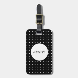 Moderne chic White poka Dot Pattern Aangepast reiz Bagagelabel